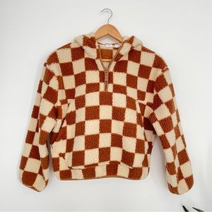 Checkerboard Fleece Zip Up